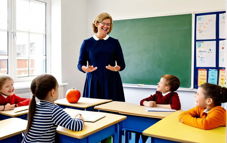 **
"A friendly primary school teacher, fully clothed in modest, colorful attire appropriate for a classroom setting, interacting with children in a bright, cheerful Dutch classroom. The children are engaged in a lesson. Safe for work, appropriate content, family-friendly, professional, perfect anatomy, natural proportions, well-formed hands, proper finger count, natural pose, high-quality image, educational environment, focused on positive interaction."
**