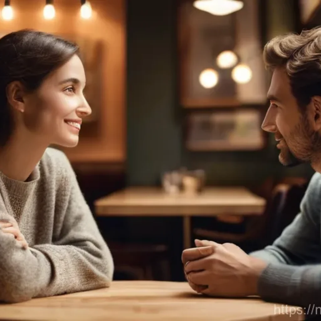 감정 해독을 위한 효과적인 질문 리스트 - **Prompt:** A serene and warmly lit indoor scene featuring two adults engaged in a deep, empathetic ...