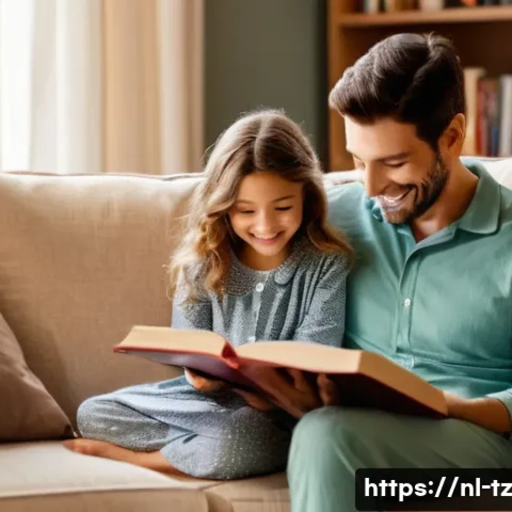 감정 해독을 위한 대화의 기술 - **Prompt 1: Cozy Family Story Time**
A heartwarming indoor scene featuring a family of three. A ...
