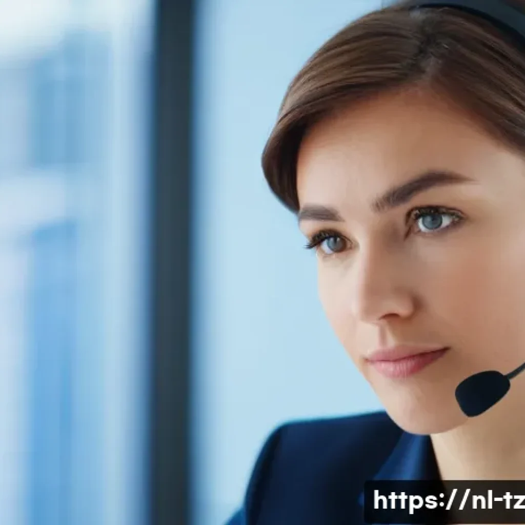감정 해독을 위한 다양한 감정 인식법 - A detailed close-up portrait of a professional Dutch customer service representative in a modern off...