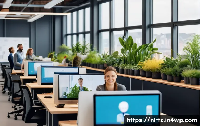감정 해독과 관계의 진화 - A modern Dutch office setting during a busy workday, showing diverse colleagues in business casual a...